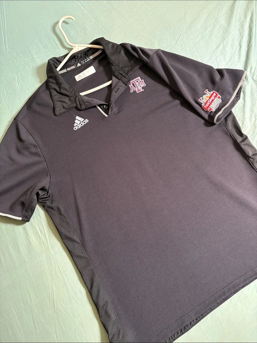 adidas Black Texas A&M Polo Shirt with Team Patch